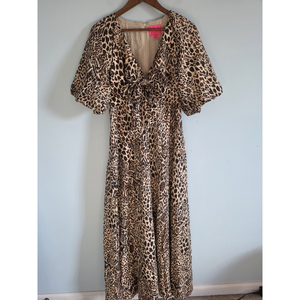 Lilly Pulitzer Clairanne Leopard 3/4 Sleeve | Chocolate My‎ Favorite Spot | 10
